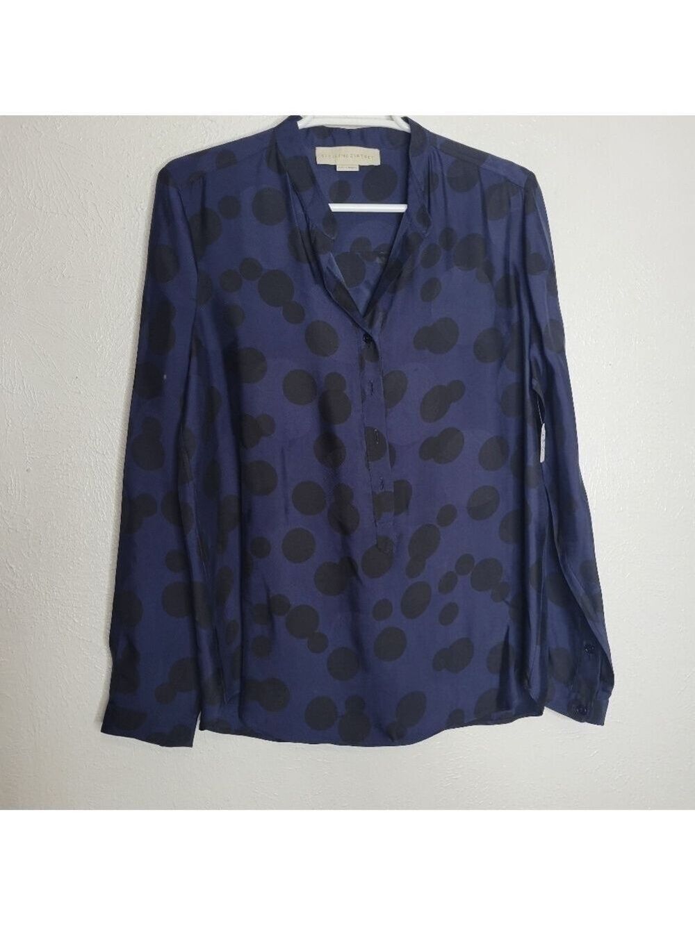 Stella McCartney Silk Blend Navy Polka Dot Blouse Tunic Women's Euro 40 …
